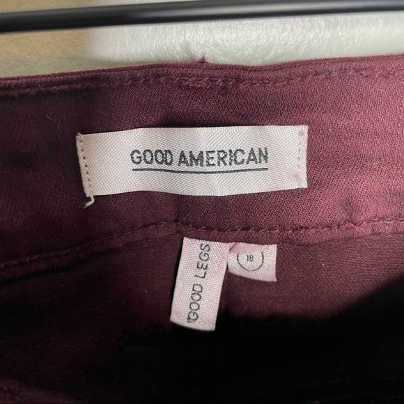 Good American Good Legs Maroon Ankle Leg Lace Up Jean Womens 18 - Picture 3 of 9